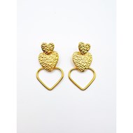 Boucles d'oreilles pendantes coeur or