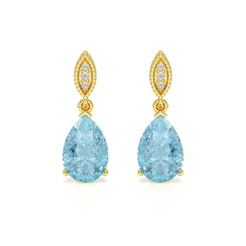 Boucles d'Oreilles Sophia Or 9 Carats et Topaze | Bijoux Précieux ADEN avec Diamants