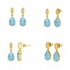 Boucles d'Oreilles Sophia Or 9 Carats et Topaze | Bijoux Précieux ADEN avec Diamants - vue V2