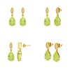 Boucles d'Oreilles Sophia Or 9 Carats et Péridot | Bijoux de Luxe ADEN avec Diamants - vue V3