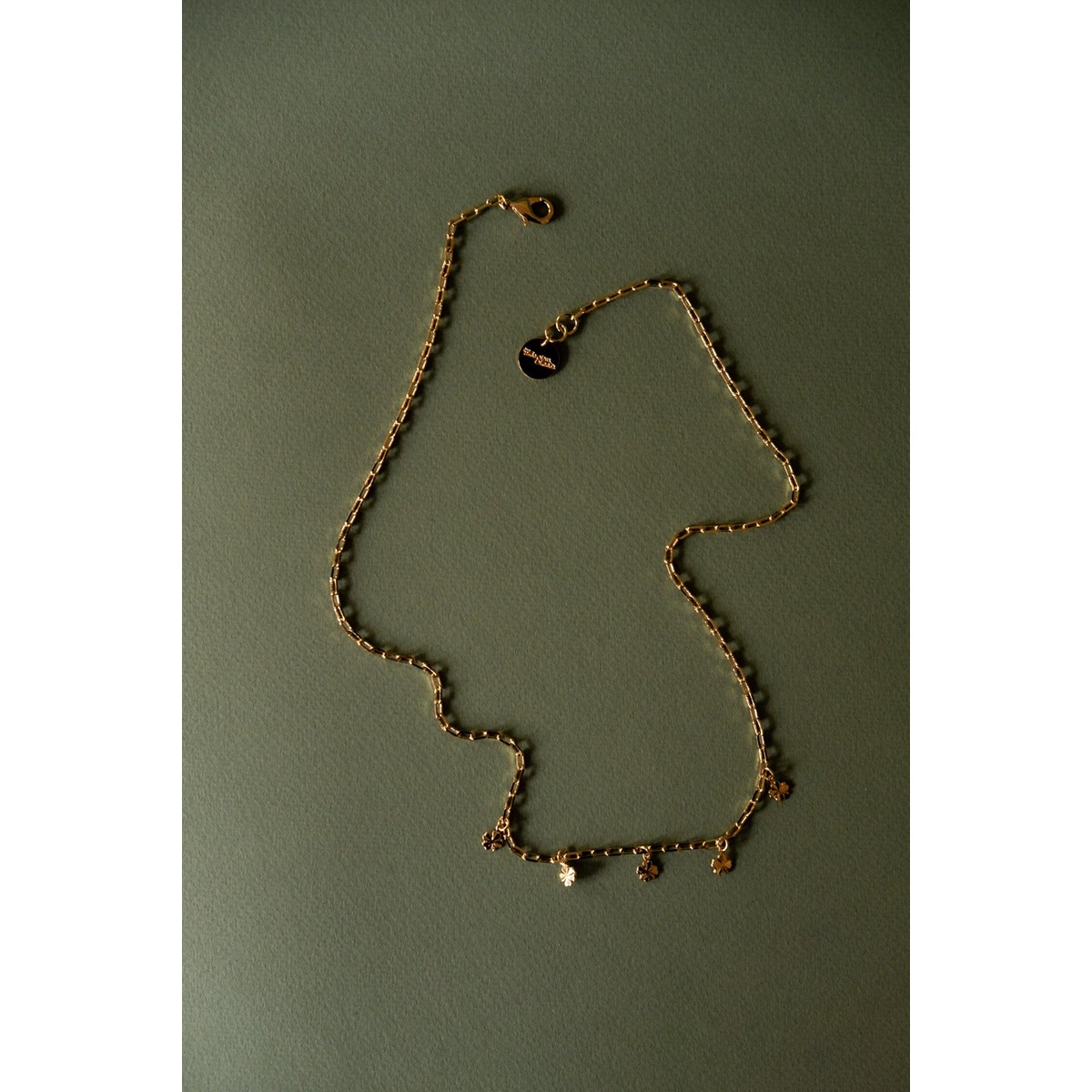 collier trèfles doré à l'or fin - LÉON - vue 3