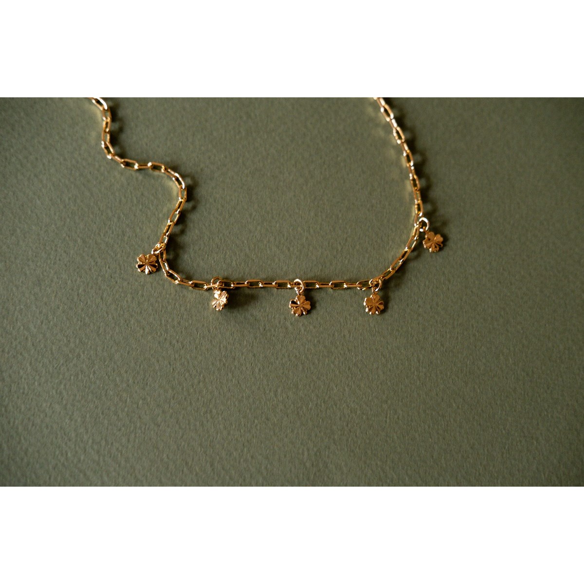 collier trèfles doré à l'or fin - LÉON - vue 5