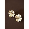 boucles d'oreilles puces trèfles doré à l'or fin - LÉON - vue V5