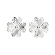 boucles d'oreilles puces trèfles plaqué argent - LÉON