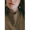 petites boucles d'oreilles créoles trèfles plaqué argent - LÉON - vue V5
