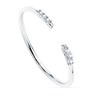 Bague Or 18 Carats 750 Blanc - Sertie de Diamants - Ouverte - vue V1