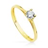 Bague Or 18 Carats 750 Jaune - Solitaire Zirconium - vue V1