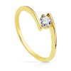 Bague Or 18 Carats 750 Jaune - Solitaire Zirconium - vue V1