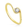 Bague Or 18 Carats 750 Jaune - Solitaire Zirconium - vue V1