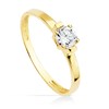 Bague Or 18 Carats 750 Jaune - Solitaire Zirconium - vue V1