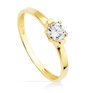 Bague Or 18 Carats 750 Jaune - Solitaire Zirconium