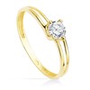 Bague Or 18 Carats 750 Jaune - Solitaire Zirconium - vue V1