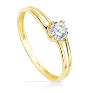 Bague Or 18 Carats 750 Jaune - Solitaire Zirconium