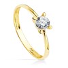 Bague Or 18 Carats 750 Jaune - Solitaire Zirconium - vue V1