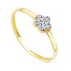 Bague Or 18 Carats 750 Jaune et Zirconiums - Motif Fleur - vue V1