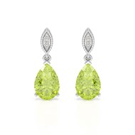 Boucles d'Oreilles Sophia en Péridot Naturel et Argent 925 Rhodié