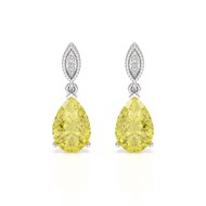 Boucles d'Oreilles Sophia en Citrine Naturelle et Argent 925 Rhodié