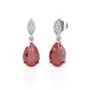 Boucles d'Oreilles Grenat Poire en Or Blanc 375 - Éclat Royal d'un Bijou d'Exception - Collection SOPHIA - vue V1