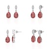 Boucles d'Oreilles Grenat Poire en Or Blanc 375 - Éclat Royal d'un Bijou d'Exception - Collection SOPHIA - vue V3