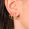 Boucles d'Oreilles Demi Créoles Améthystes - Or 18 Carats 750 Jaune - vue V3