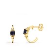 Boucles d'Oreilles Demi Créoles Saphirs - Or 18 Carats 750 Jaune - vue V1