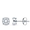 Boucles d'Oreilles Solitaires Accompagné Diamants Naturels 0.365 Carats - Or 18 Carats 750 Blanc - vue V1