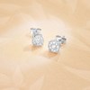 Boucles d'Oreilles Solitaires Accompagné Diamants Naturels 0.365 Carats - Or 18 Carats 750 Blanc - vue V2