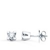 Boucles d'Oreilles Solitaires Diamants Naturels 0.20 Carats - Or 18 Carats 750 Blanc - vue V1
