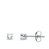 Boucles d'Oreilles Solitaires Diamants Naturels 0.20 Carats - Or 18 Carats 750 Blanc