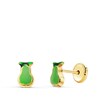 Boucles d'Oreilles Or 18 Carats 750 Jaune et émail - Poire - vue V1