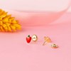 Boucles d'Oreilles Or 18 Carats 750 Jaune et émail - Fraises - vue V2