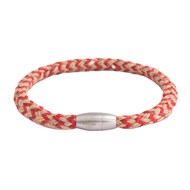 Bracelet Homme Cordon Rouge Et Beige