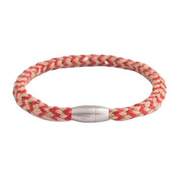 Bracelet Homme Cordon Rouge Et Beige