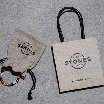 Bracelet Homme Cordon Rouge Et Beige