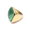 Bague à Volume Carrée En Argent Doré Et Pierre Naturelle Malachite - vue V3
