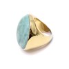 Bague Cabochon Luxe En Argent Doré Et Pierre Naturelle Amazonite - vue V3