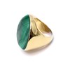 Bague Cabochon Luxe En Argent Doré Et Pierre Naturelle Malachite - vue V3