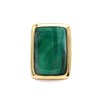Bague à Volume Rectangle En Argent Doré Et Pierre Naturelle Malachite - vue V1