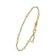 Bracelet En Argent Doré Maillon Pierre Amazonite