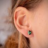 Boucles d'Oreilles Or 18 Carats 750/000 - Zirconiums Vert Emeraude - vue V2