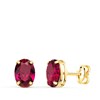 Boucles d'Oreilles Or 18 Carats 750/000 - Zirconiums Rouge Rubis - vue V1