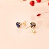 Boucles d'Oreilles Or 18 Carats 750/000 - Zirconiums Bleu Saphir - vue V3