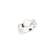 Bague opale, zirconium, Argent