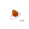 Bague ambre naturel, Argent 925 - vue V2