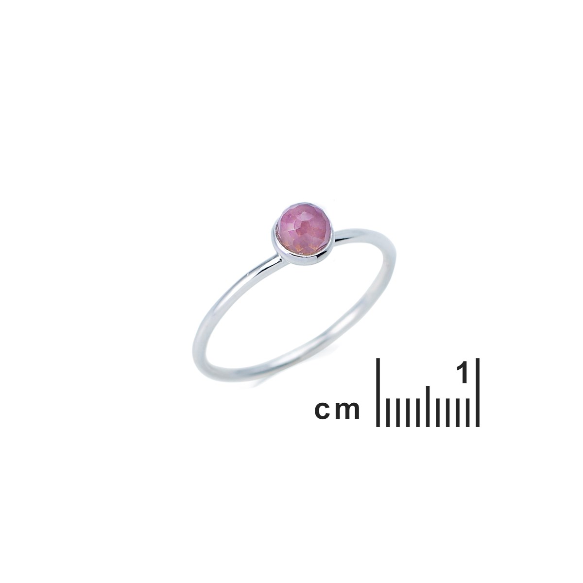 Bague quartz rose, Argent 925 - vue 2