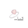 Bague coeur quartz rose, Argent - vue V2