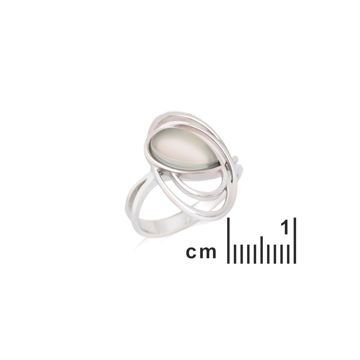 Bague agate aqua teintée, Argent - vue 2