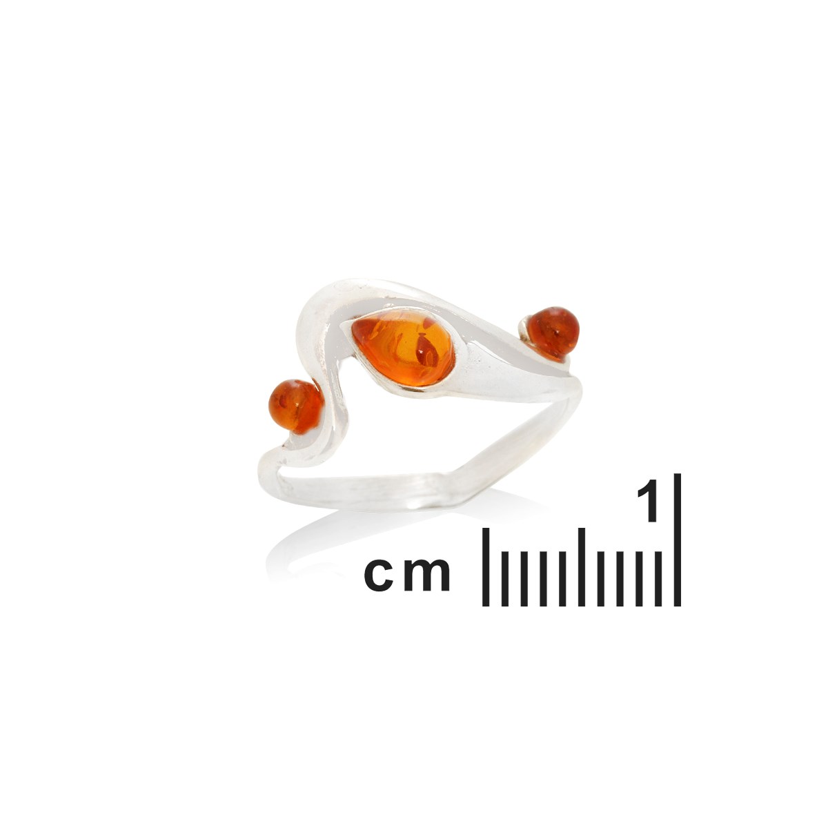 Bague ambre naturel, Argent 925 - vue 2