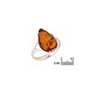 Bague ambre naturel, Argent 925 - vue V2