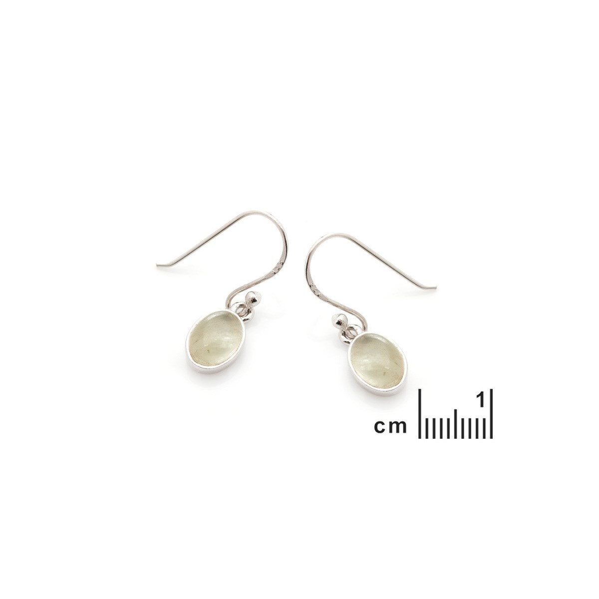 Boucle d'oreille préhnite, Argent - vue 2